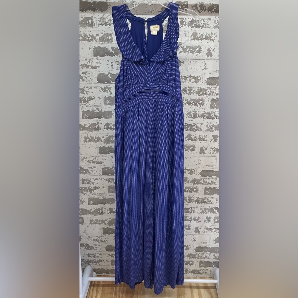 Maeve Blue Polka Dot Halter Wide Leg Jumpsuit Size 0